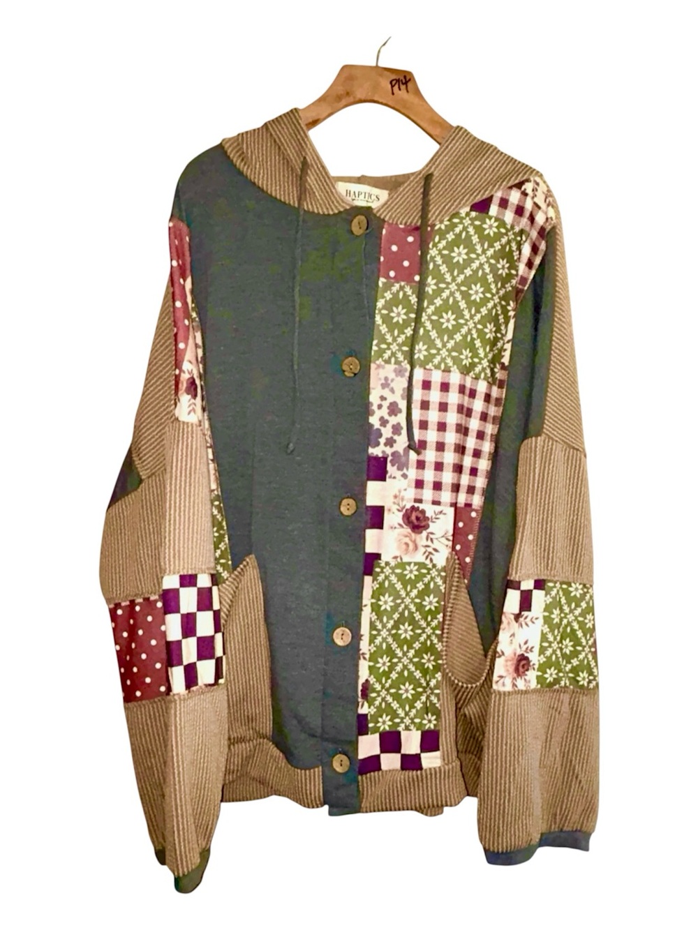 🔥NEW HAPTICS 3X French Terry Patchwork Polkadot & Ribbed Color Block Jacket Top